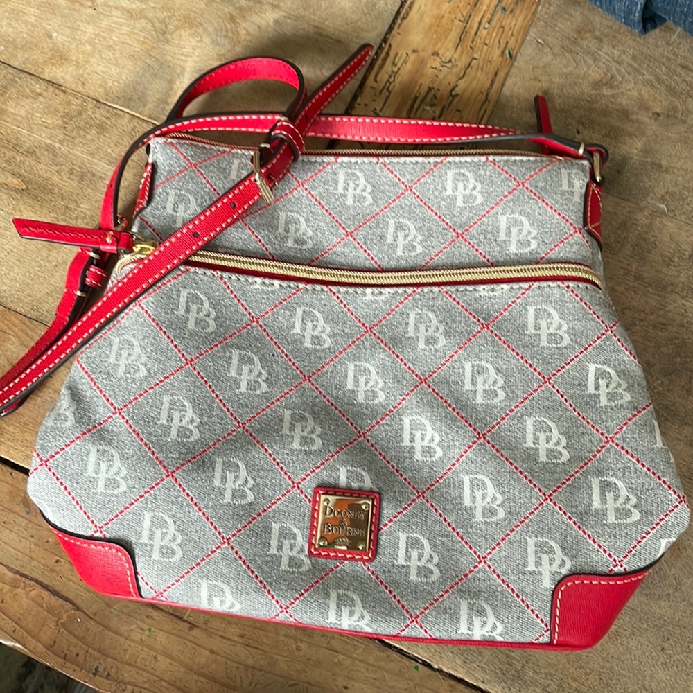 Dooney & Bourke grey & red bag
